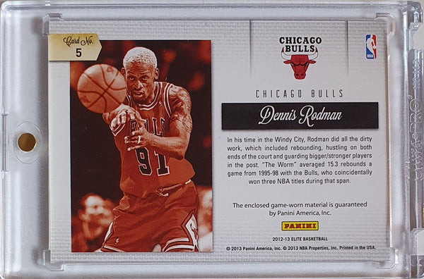2012 Panini Elite Dennis Rodman #PATCH Game Worn Jersey - Ready to Grade
