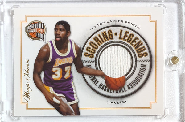 2009 Panini Basketball Hall of Fame Magic Johnson #PATCH /249 Game Worn Jersey