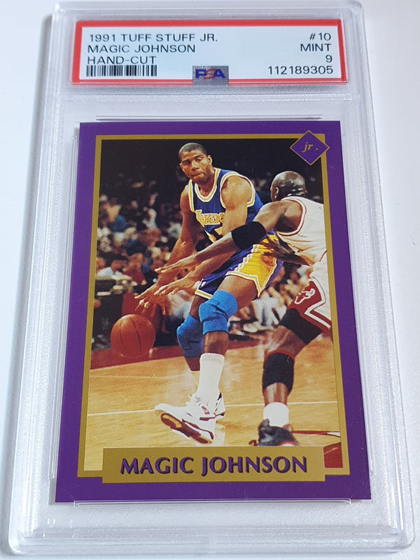 1991 Tuff Stuff Jr. Magic Johnson #19 Hand Cut - PSA 9 ( POP 19)