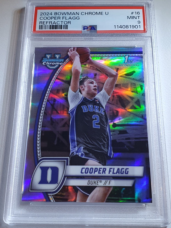 2024 Bowman U Chrome Cooper Flagg Rookie #16 REFRACTOR RC - PSA 9 (POP 76)