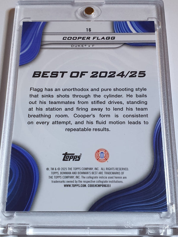 2024 Bowman Best Cooper Flagg Rookie #16 SHIMMER REFRACTOR RC - Ready to Grade