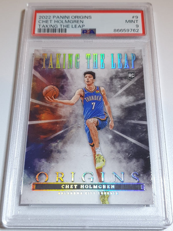 2022 Panini Origins Chet Holmgren Rookie #9 Taking The Leap RC - PSA 9 (POP 7)