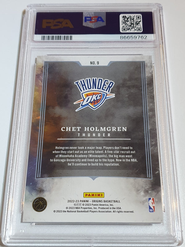 2022 Panini Origins Chet Holmgren Rookie #9 Taking The Leap RC - PSA 9 (POP 7)