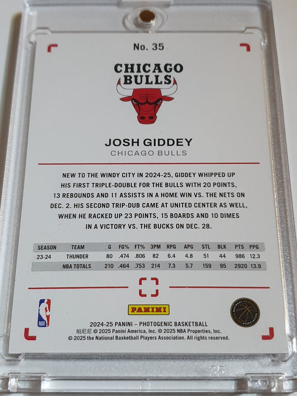 2024 Photogenic Josh Giddey #35 WEDGES /49 Holo (Bulls) - Ready to Grade