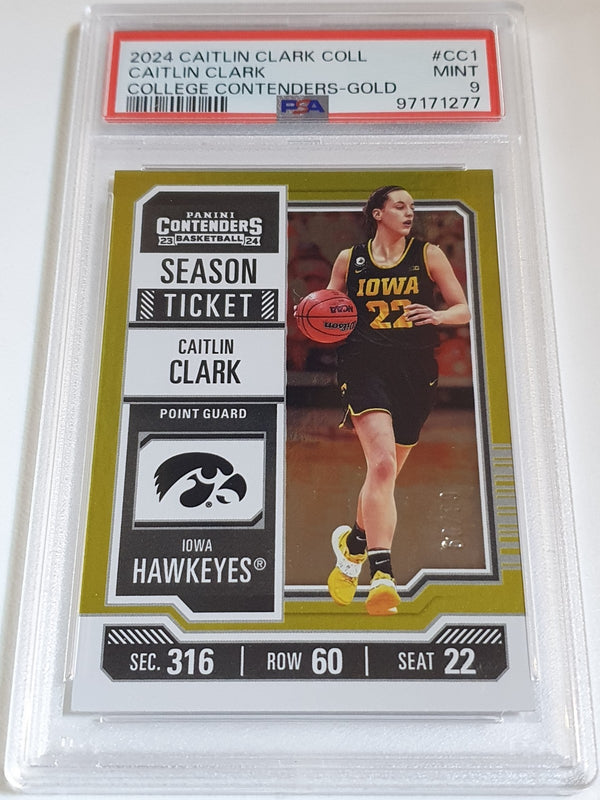 2024 Panini Caitlin Clark Rookie Collection #CC1 GOLD /99 Holo - PSA 9 (POP 9)
