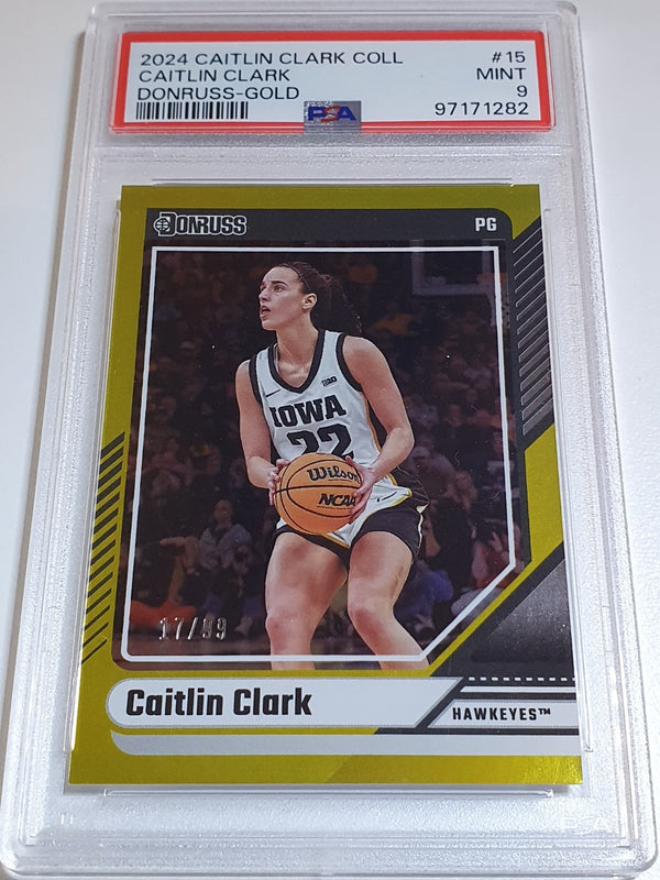 2024 Panini Caitlin Clark Rookie Collection #15 GOLD /99 Holo - PSA 9 (POP 4)