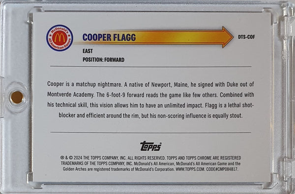 2024 Topps Chrome McDonald's Cooper Flagg Rookie BLUE RAY WAVE REFRACTOR Holo RC