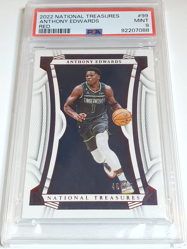 2022 Panini National Treasures Anthony Edwards #99 RED /75 Foil - PSA 9 (POP 6)