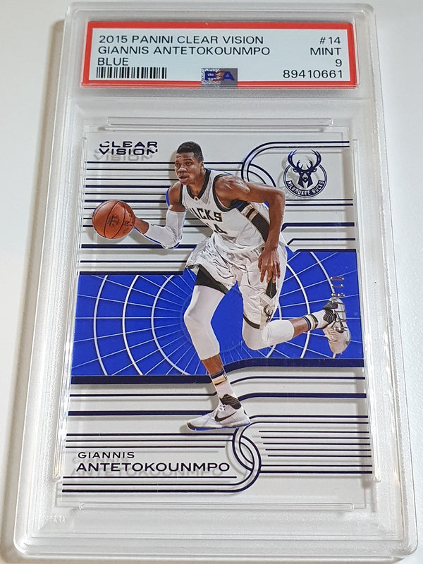 2015 Clear Vision Giannis Antetokounmpo #14 BLUE /149 ACETATE - PSA 9 (POP 6)