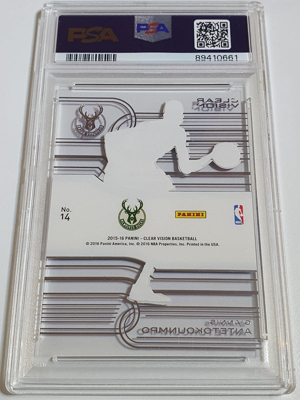 2015 Clear Vision Giannis Antetokounmpo #14 BLUE /149 ACETATE - PSA 9 (POP 6)
