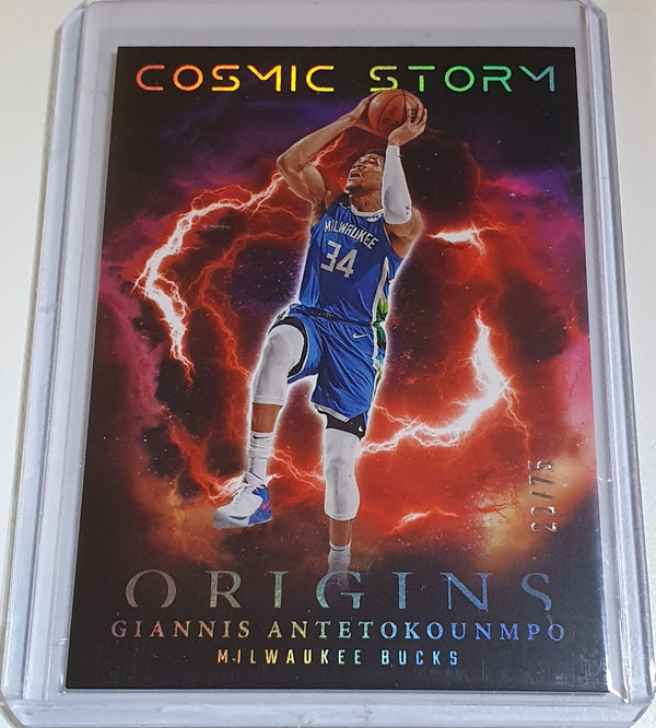 2023 Panini Origins Giannis Antetokounmpo #2 RED /75 Edition Cosmic Storm - Rare