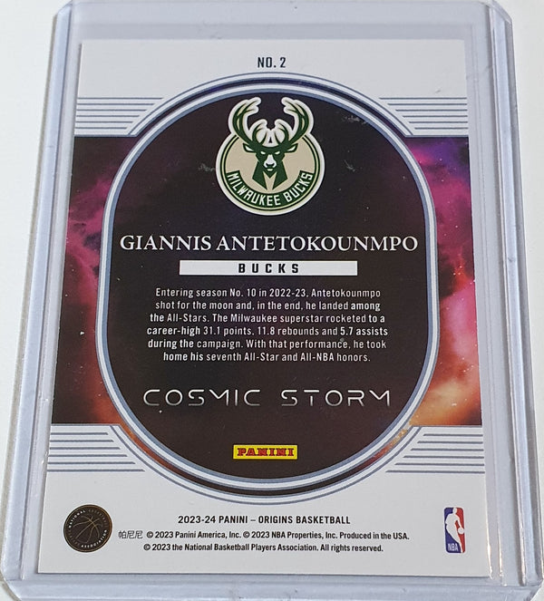 2023 Panini Origins Giannis Antetokounmpo #2 RED /75 Edition Cosmic Storm - Rare