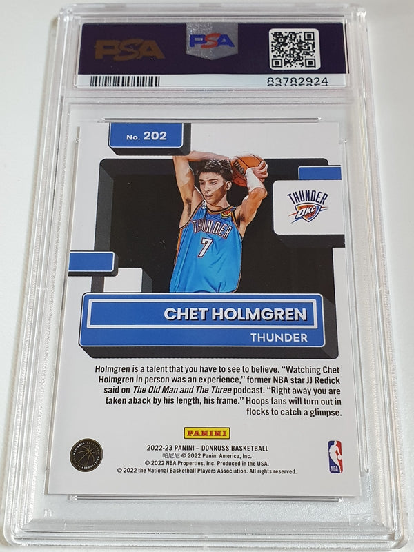 2022 Panini Donruss Chet Holmgren Rookie #202 RC - PSA 10 (Low POP)