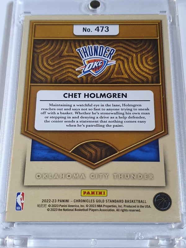 2022 Chronicles Chet Holmgren Rookie Gold Standard HOLO /99 RC - Ready to Grade