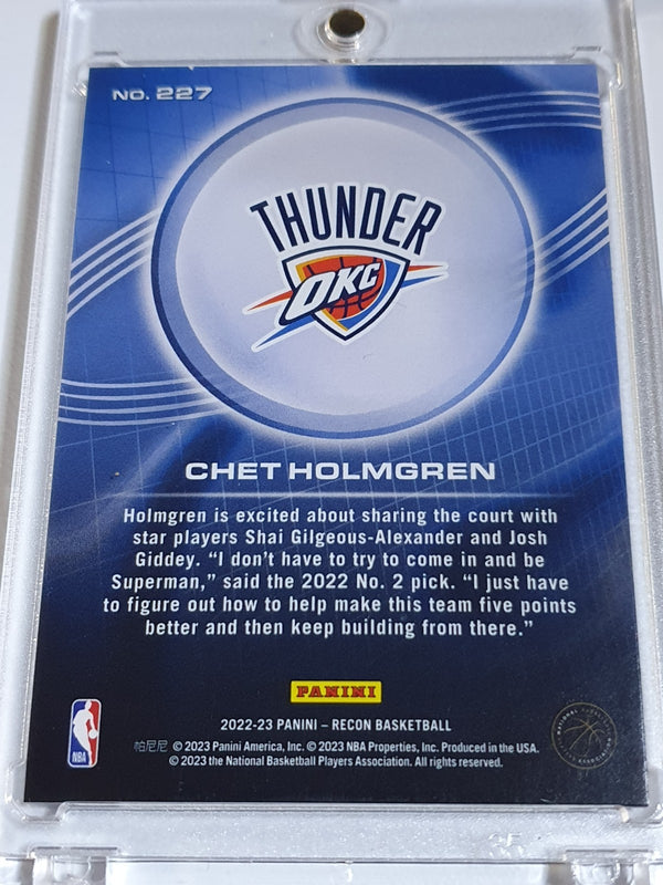 2022 Panini Recon Chet Holmgren Rookie #227 BLUE /99 Holo RC - Ready to Grade
