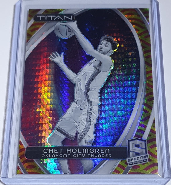 2023 Panini Spectra Chet Holmgren #81 RED AND YELLOW 49/49 Holo Titan - Rare