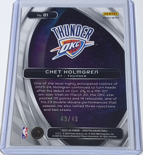 2023 Panini Spectra Chet Holmgren #81 RED AND YELLOW 49/49 Holo Titan - Rare