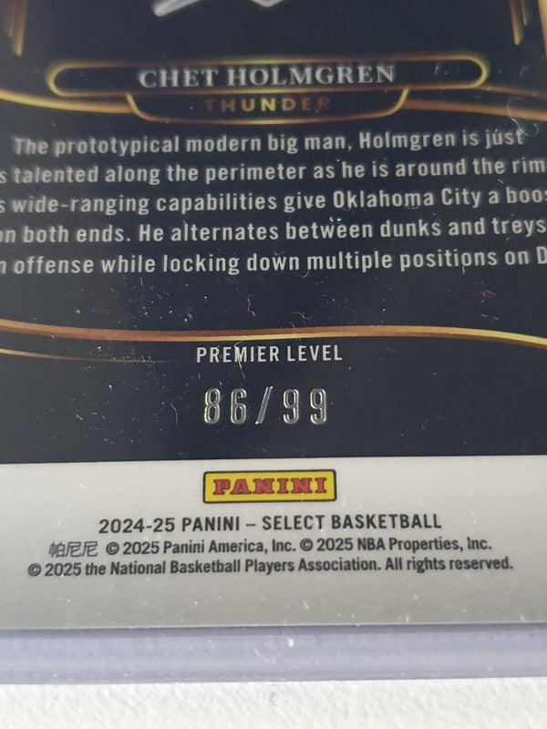 2024 Panini Select Chet Holmgren #128 CRACKED ICE PURPLE /99 Holo Premier - Rare