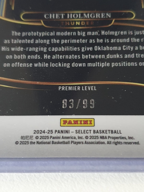 2024 Panini Select Chet Holmgren #128 PURPLE /99 Holo Premier Level - Rare