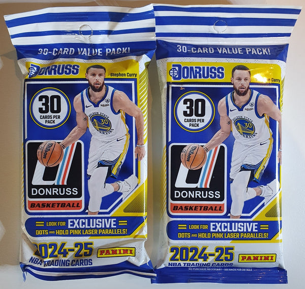 Lot of 2 x 2024-25 Donruss Basketball JUMBO Packs (60 Cards) - Risacher Castle?