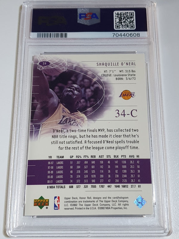 2001 Upper Deck Honor Roll Shaquille O'Neal #39 - PSA 9 (POP 3)
