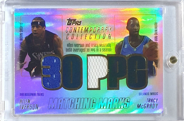 2003 Topps Contemporary Allen Iverson Tracy McGrady #PATCH /250 Dual Jerseys