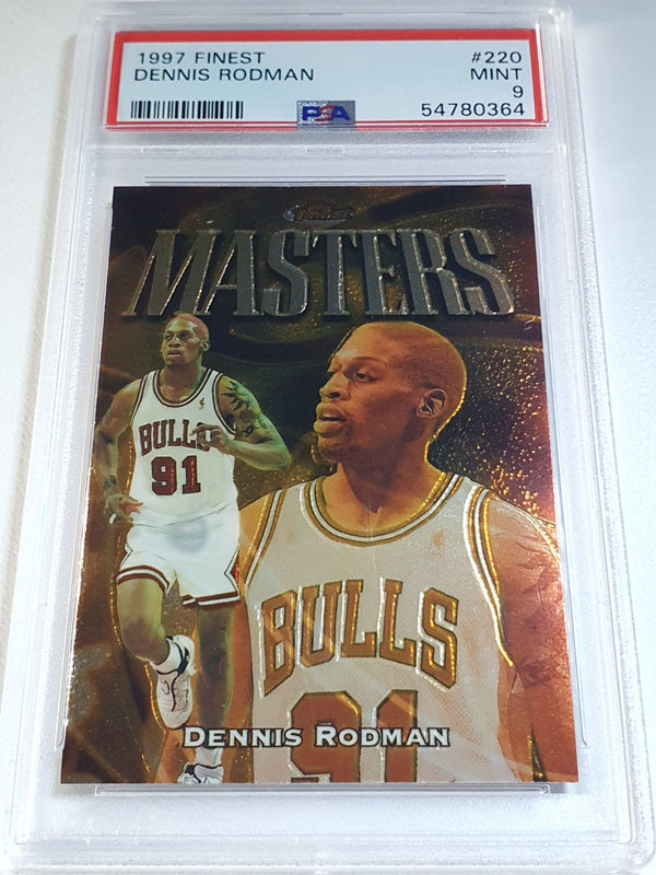 1997 Topps Finest Dennis Rodman #220 Masters - PSA 9 (POP 13)