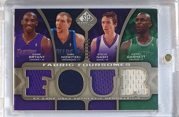 2009 SP Game Used Kobe Bryant Dirk Nowitzki Nash Garnett #PATCH Quad Jerseys