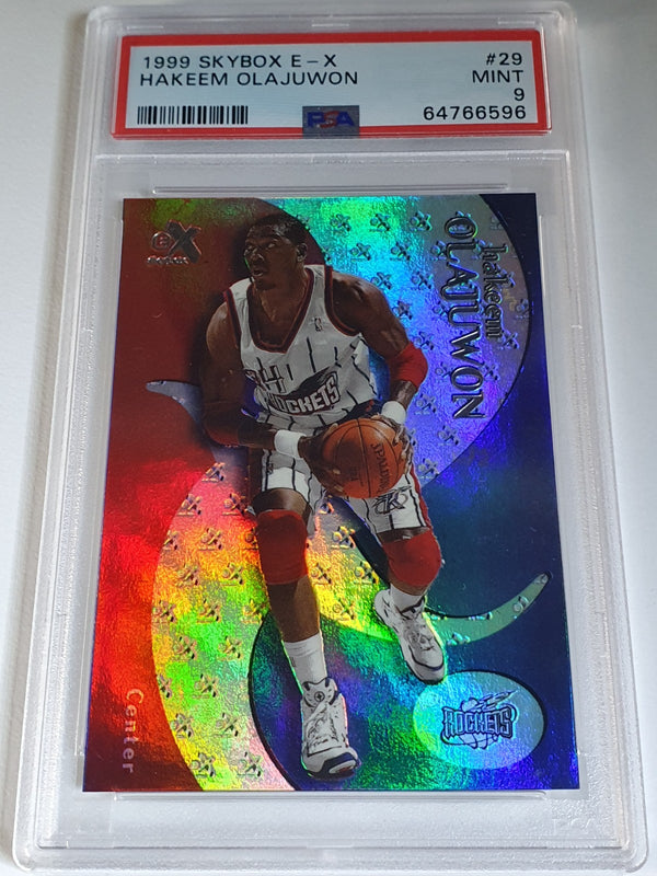 1999 Skybox E-X Hakeem Olajuwon #29 HOLO Foil - PSA 9 (POP 9)