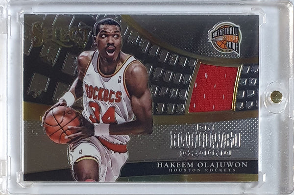 2015 Panini Select Hakeem Olajuwon #PATCH /149 Game Worn Jersey - Ready to Grade
