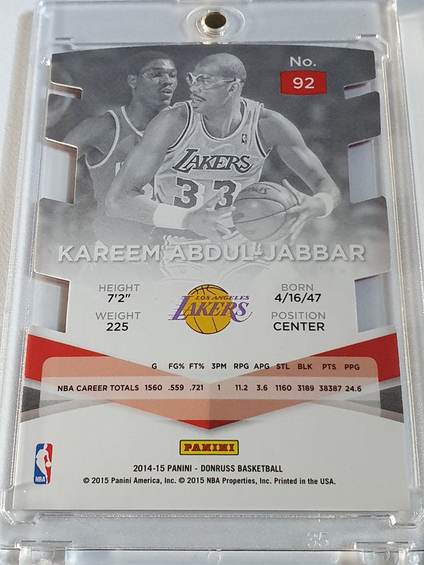 2014 Donruss Elite Kareem Abdul-Jabbar #92 STATUS /67 Holo Die-Cut - Rare