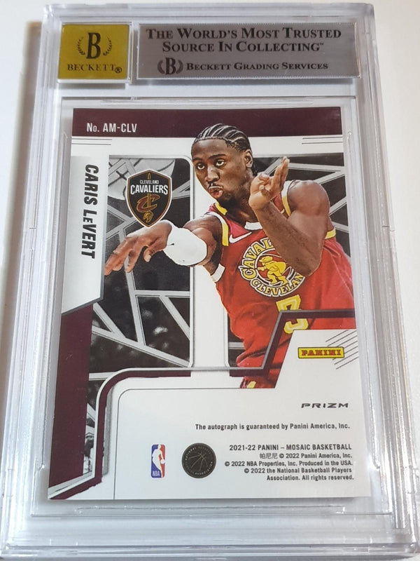 2021 Mosaic Caris LeVert AUTO FUSION RED & YELLOW Autographs - BGS 9 (POP 1)