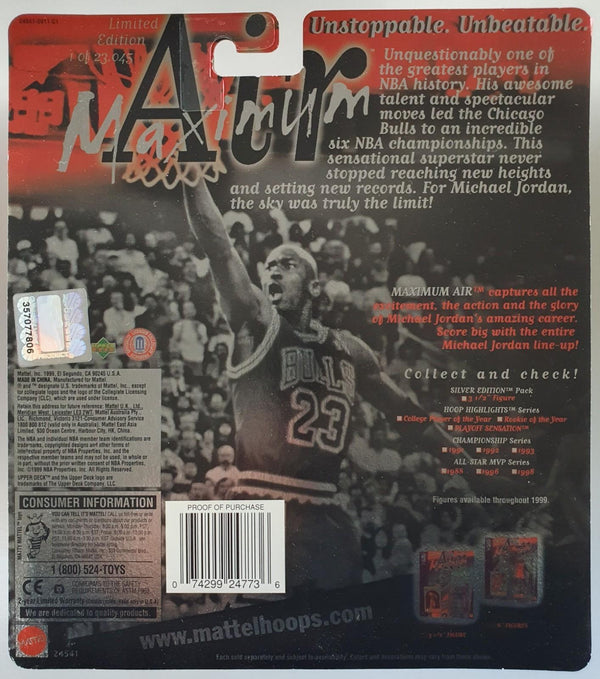 1999 Upper Deck Mattel Michael Jordan All-Star 3 Figurine - Sealed Figure & Card