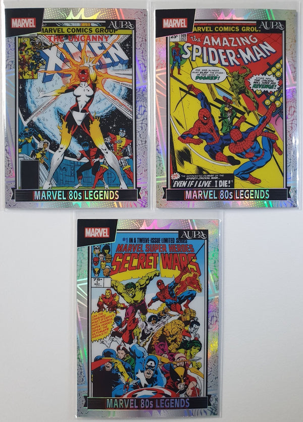 Lot of 3 x 2025 Kakawow Aura Marvel Super Heroes SILVER Holo - Good Condition