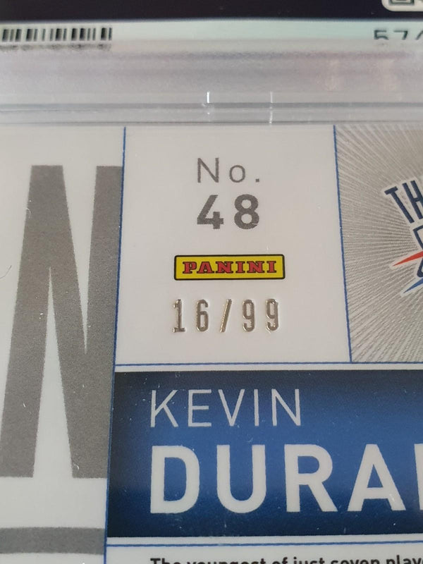 2016 Totally Certified Kevin Durant #PATCH PURPLE /99 Die-Cut - PSA 9 (POP 1)