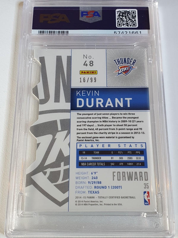 2016 Totally Certified Kevin Durant #PATCH PURPLE /99 Die-Cut - PSA 9 (POP 1)