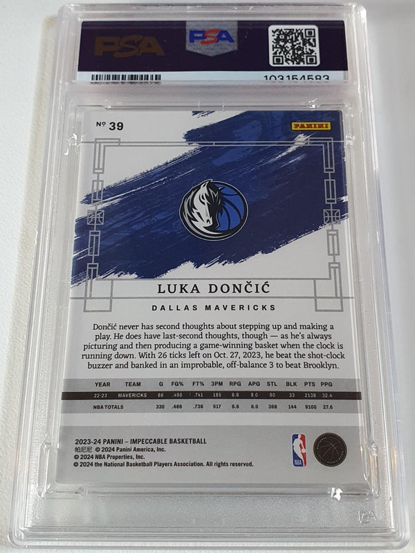 2023 Panini Impeccable Luka Doncic #39 GOLD /49 Edition - PSA 9 (POP 1)