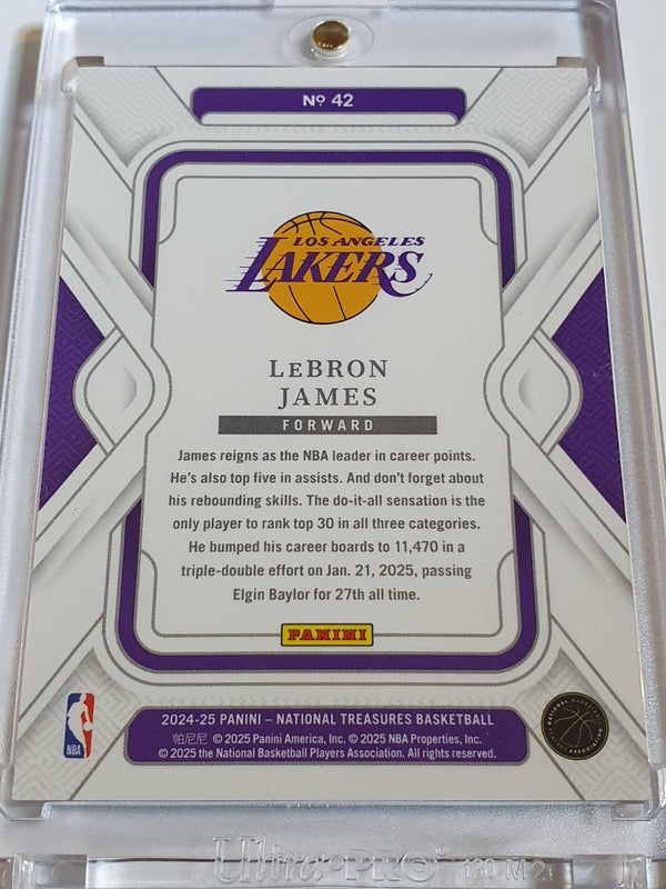 2024 National Treasures LeBron James #42 ROYAL BLUE /25 Foil Edition - Rare