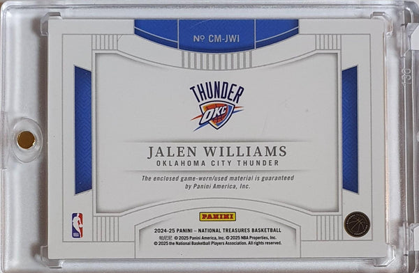 2023 Panini National Treasures Jalen Williams #PATCH /99 Game Worn Jumbo Jersey