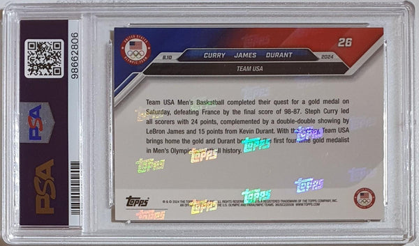 2024 Topps Now Olympics Stephen Curry LeBron James Kevin Durant #26 - PSA 9