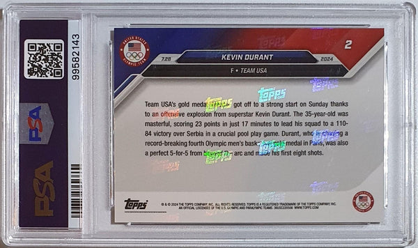 2024 Topps Now Olympics Kevin Durant #2 Team USA - PSA 9 (POP 3)