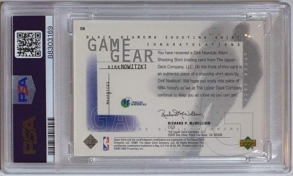 2000 UD Black Diamond Dirk Nowitzki #PATCH Game Worn Jersey - PSA 9 (POP 3)