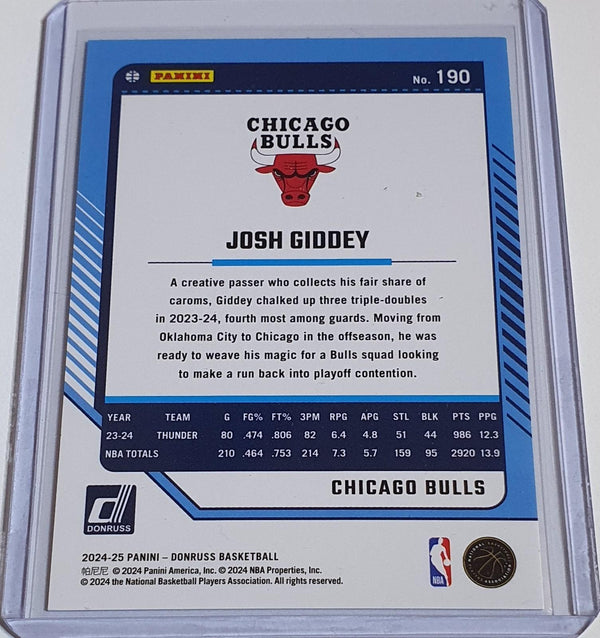 2024 Panini Donruss Josh Giddey #190 DISCO /75 Holo - Ready to Grade