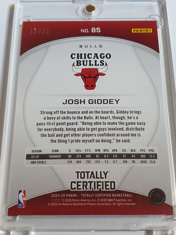 2024 Totally Certified Josh Giddey #85 CAMO PLATINUM MIRROR /25 Holo (BULLS)