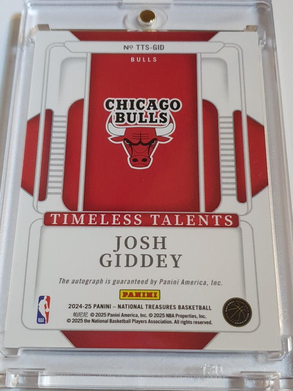 2024 Panini National Treasures Josh Giddey AUTO /49 (Bulls)- On Card Autograph