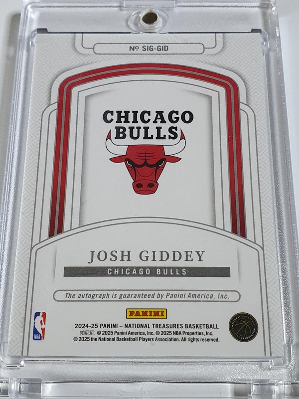 2024 National Treasures Josh Giddey AUTO EMERALD /5 - On Card Autograph (Bulls)