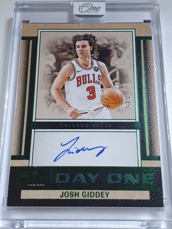 2024 One and One Josh Giddey AUTO JADE 5/5 On Card Autograph - Sealed (Bulls)