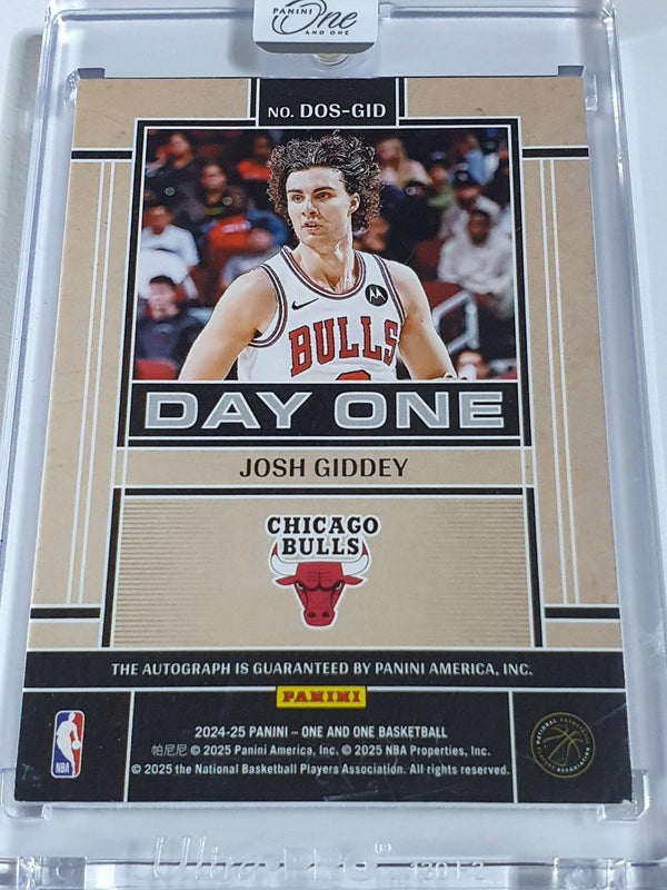 2024 One and One Josh Giddey AUTO JADE 5/5 On Card Autograph - Sealed (Bulls)