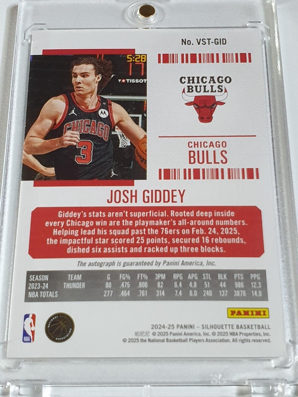 2024 Panini Silhouette Josh Giddey AUTO 01/75 Veteran Ticket Autograph - Bulls