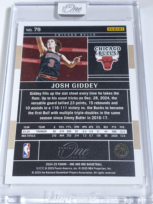 2024 Panini One and One Josh Giddey #79 ORANGE /49 Holo (Bulls) - Factory Sealed